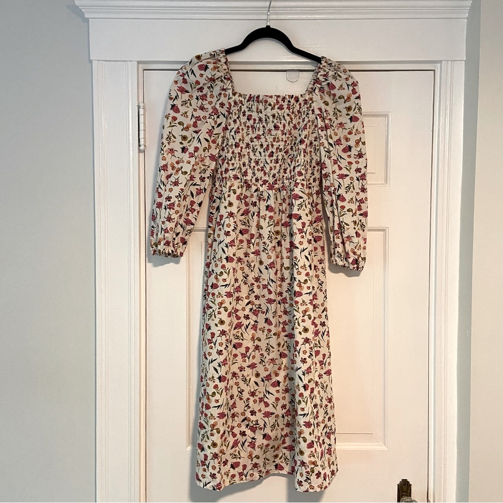 J.Crew Cotton Smocked Dress in Vintage Floral